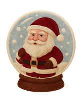 Santa Snow Globe Hand-Tufted Wool Christmas Rug – Holiday Rug Décor.