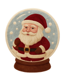 Santa Snow Globe Hand-Tufted Wool Christmas Rug – Holiday Rug Décor.