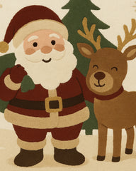 Handcrafted Christmas Rug for living room – soft wool holiday décor.