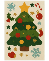 Hand-tufted wool Christmas rug with festive holiday pattern for living room décor