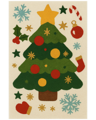 Hand-tufted wool Christmas rug with festive holiday pattern for living room décor