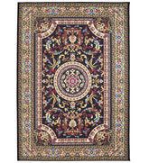Classic Burgundy Rug with traditional ornate patterns.