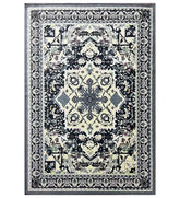 Classic medallion patterned machine washable rug.