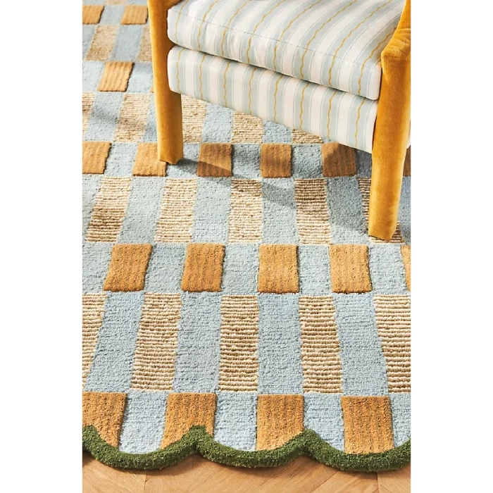checkered rug