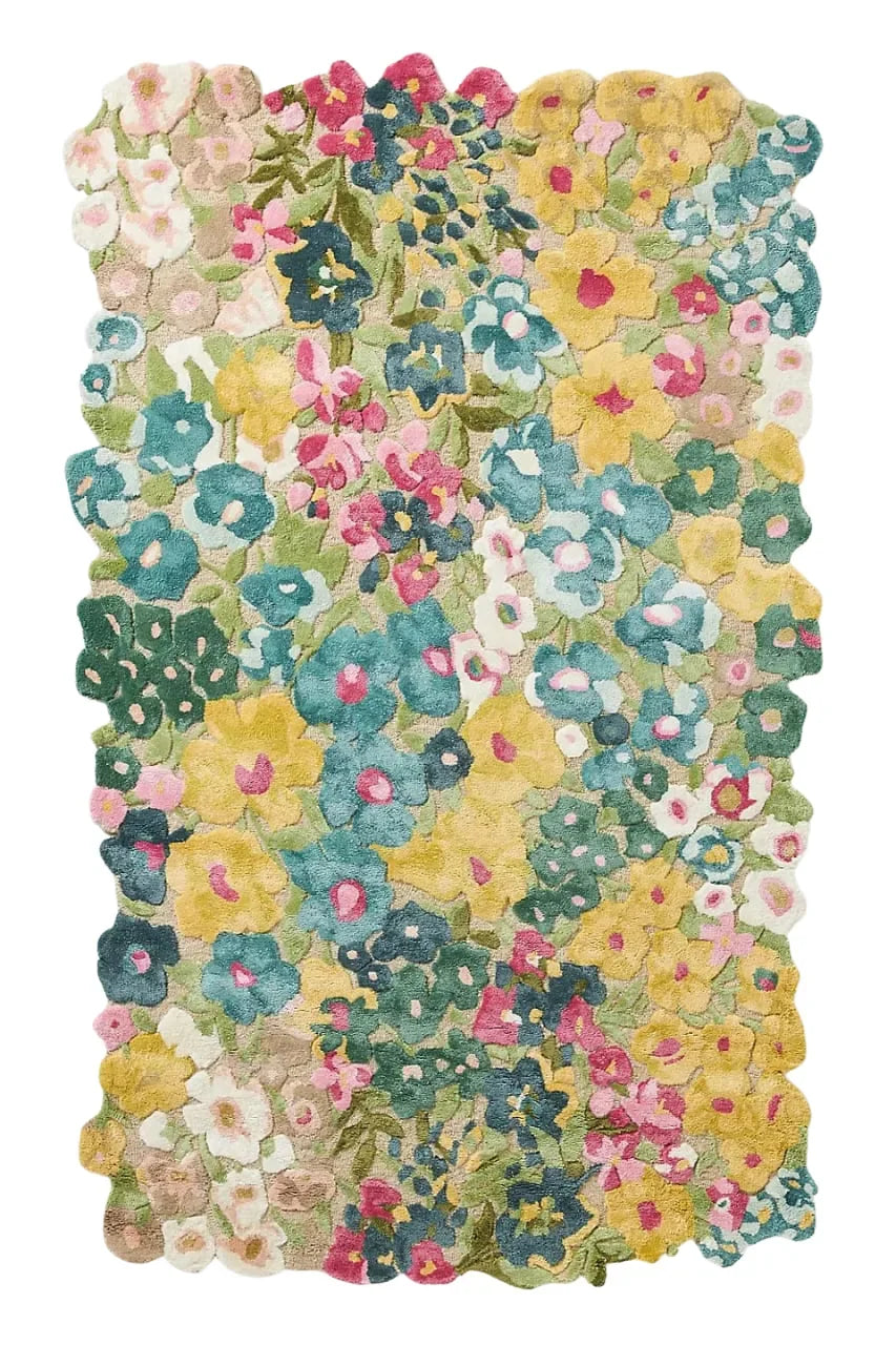 Maximalist floral hand tufted rug