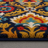 colorful boho floral wool rug