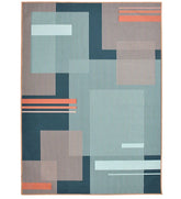 Contemporary Bauhaus geometric machine washable rug.