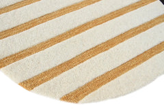 Modern wool rug with bold colorblock composition.