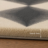 Cream charcoal diamond rug