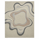 Cream Royal Embossed Textured Area Rug - Hand Tufted