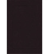 Dark brown hand-tufted wool rug with minimalist border design