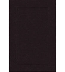 Dark brown hand-tufted wool rug with minimalist border design