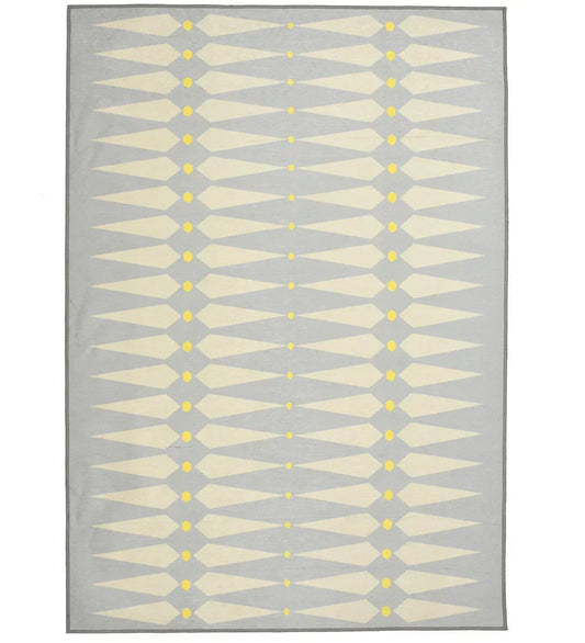 Diamond pattern rug with modern geometric design.