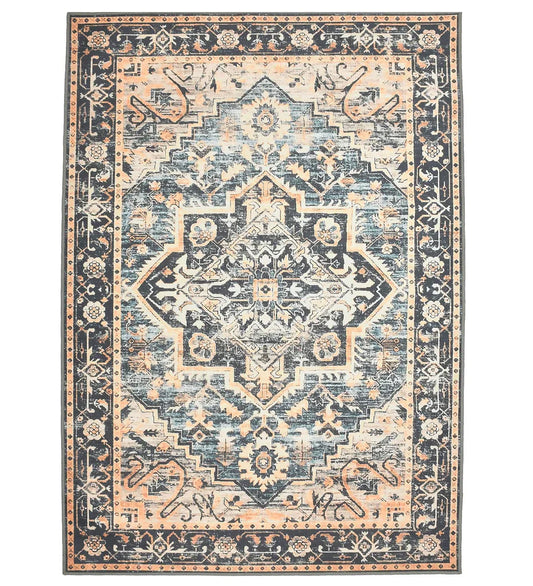 Distressed Rug with vintage faded patterns.