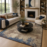 Distressed mosaic rug