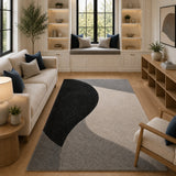Eclipse curve wool runner rug