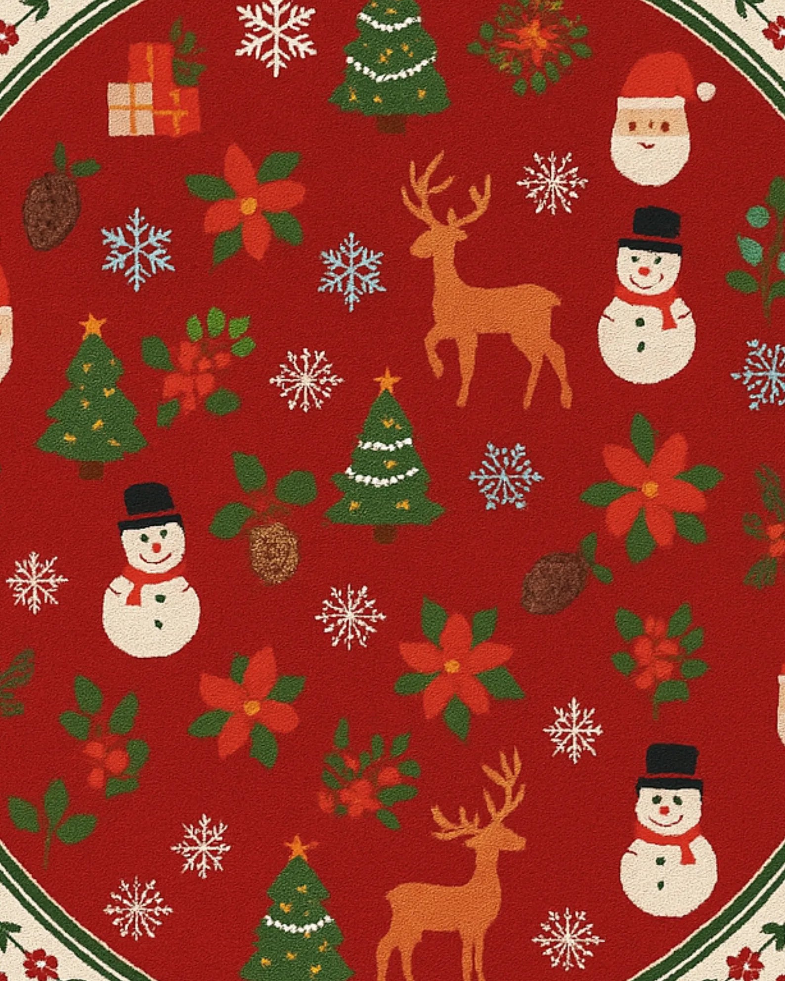 Handcrafted Christmas Rug for festive home decor and cozy seasonal interiors.