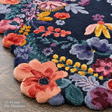 Floral vibrant bloom wool rug
