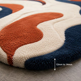 Fluid forms modern wool rug