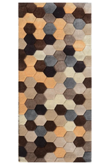 Geometric hexagon pattern hand tufted rug
