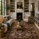 Gold brown wool rug