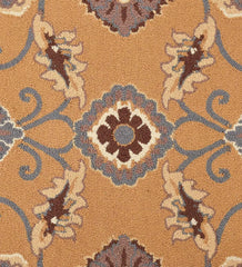 Luxury Persian-inspired rug with golden ochre base and medallions