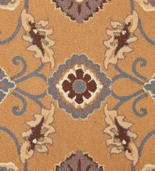 Luxury Persian-inspired rug with golden ochre base and medallions