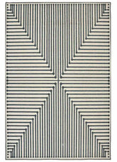 Gray modern geometric rug with clean lines.