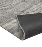 Contemporary grey hand-tufted rug with organic wave design