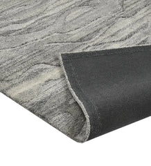 Contemporary grey hand-tufted rug with organic wave design