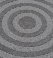 Gray Modern Circle design Round Rug