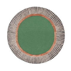 Green Round Hand Tufted Rug