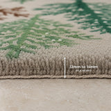 Green brown christmas winter wool rug