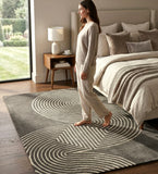 Gray Modern Abstract Area Rug - Hand Tufted
