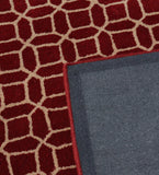 Burgundy Geometric Area Rug -Hand Tufted