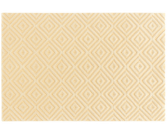 Textured ivory diamond rug for modern minimalist living spaces.