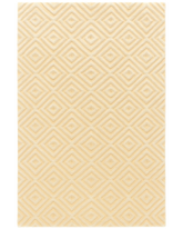 Ivory hand-tufted wool rug with layered diamond geometric pattern.