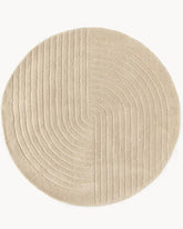 Ivory Contour Wool Area Rug - Hand-Tufted