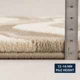 Ivory dune contour wool rug