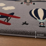Light gray sky wool rug
