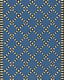 Blue lattice pattern diamond rug – handcrafted wool texture.