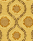 Handcrafted golden Medallion Rug featuring wavy geometric patterns.