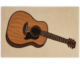 Luxury guitar area rug featuring realistic acoustic detailing.