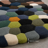 Midnight mosaic wool rug