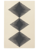 Cream and charcoal diamond rug – minimalist geometric design.