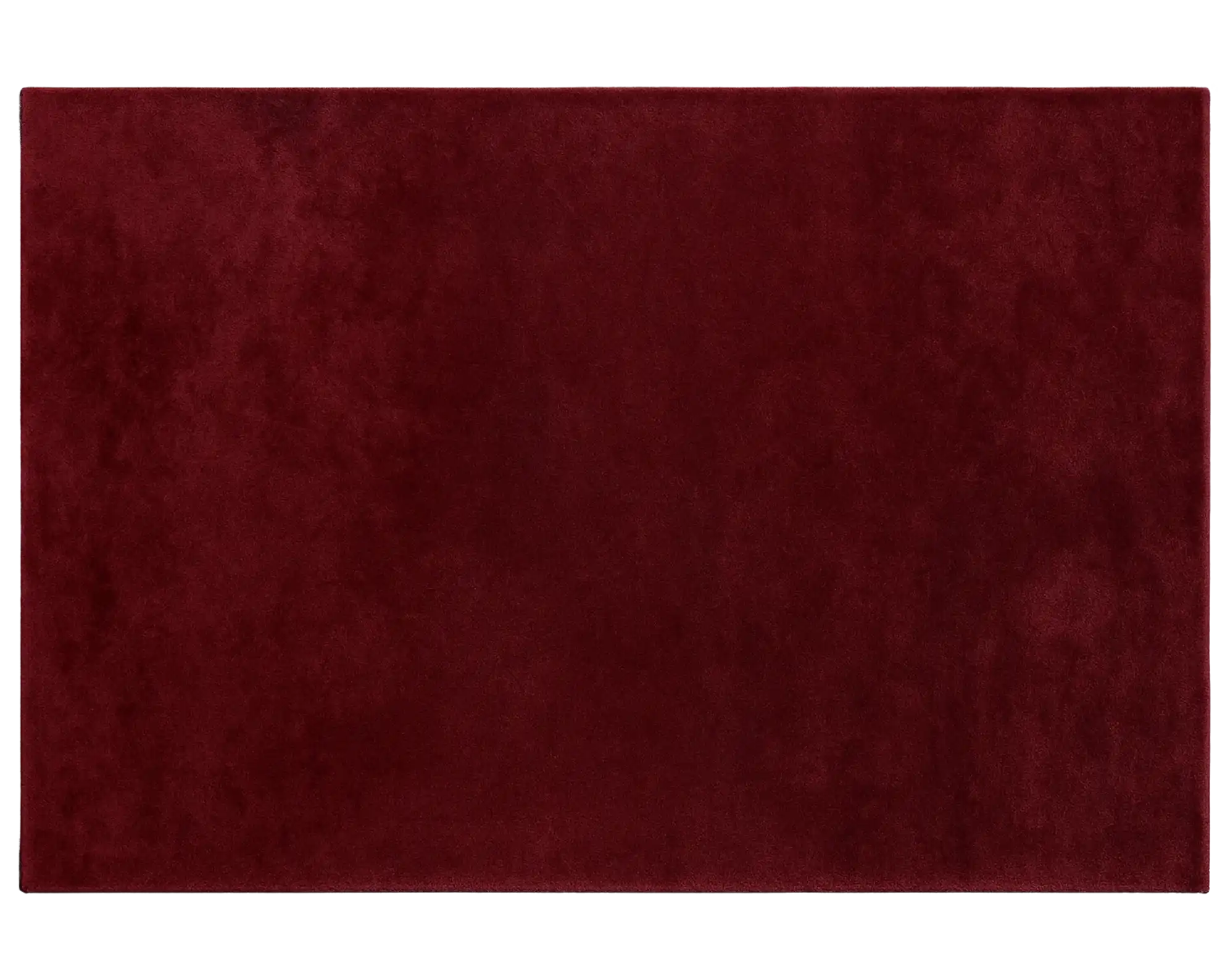 Elegant cherry red wool rug with soft texture and rich color depth.