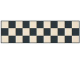 Black and cream checkerboard hallway rug
