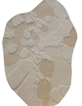 Modern Neutral Abstract Organic Irregular Hand Tufted Rug