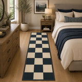 Modern checkered runner rug