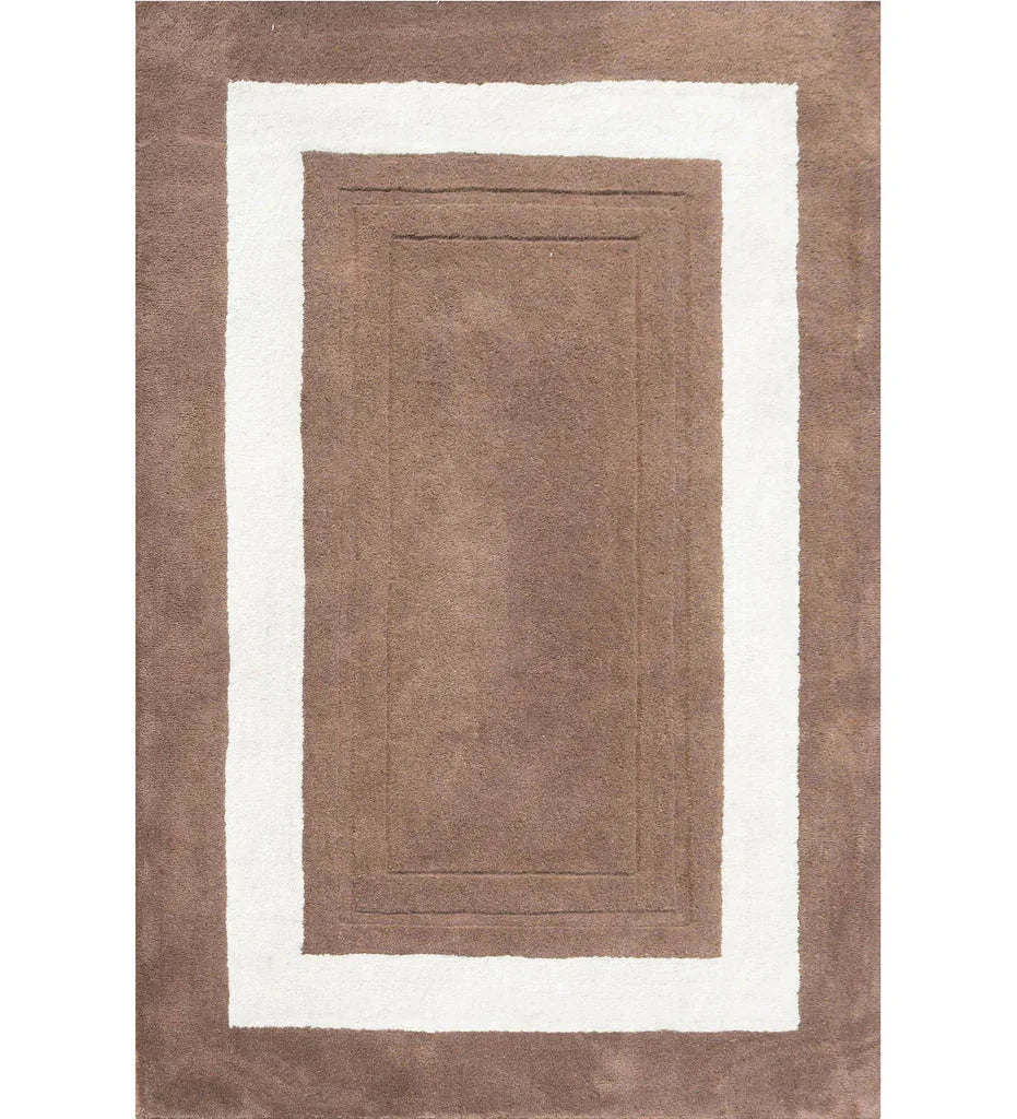 White and brown rug